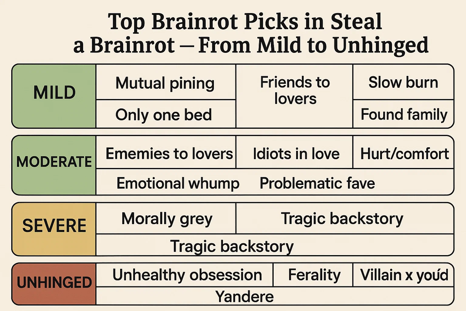 Top Brainrot Picks in Steal a Brainrot – From Mild to Unhinged
